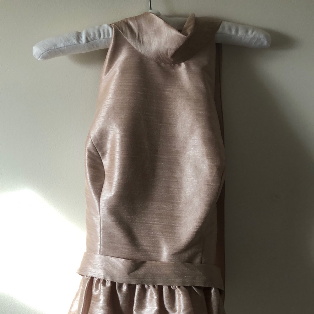 Alfred Sung Dupioni Dress in Pearl Pink
